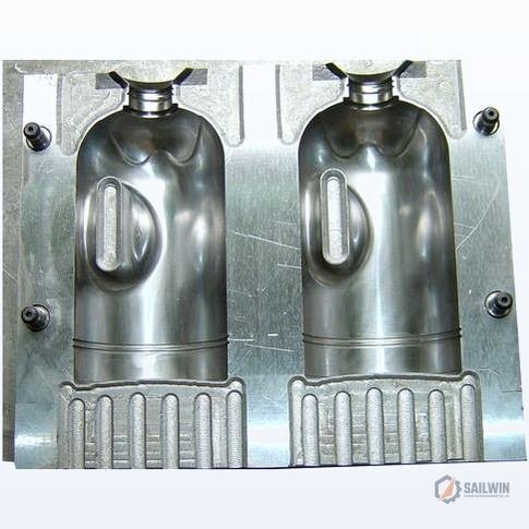 2-cavity laundry detergent bottle blow mold with handle cavity Sailwin