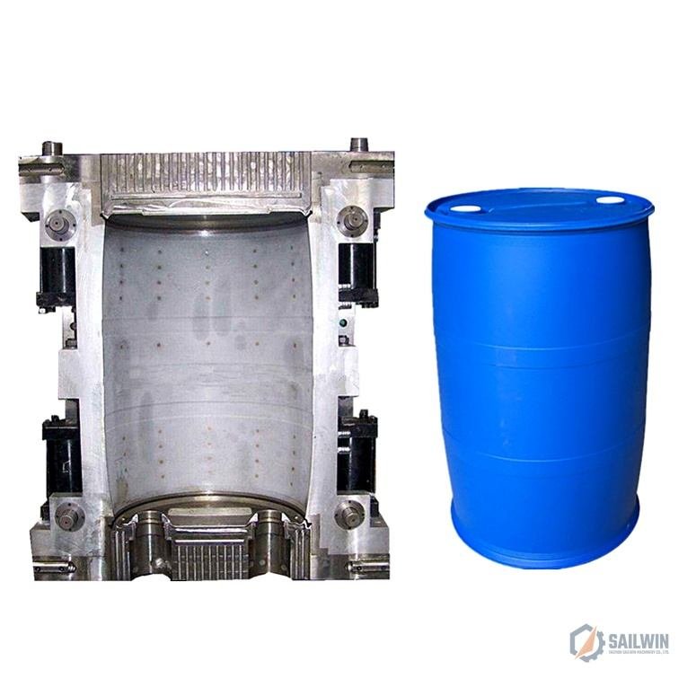 200L chemical drum extrusion blow mold and HDPE blue barrel sample Sailwin