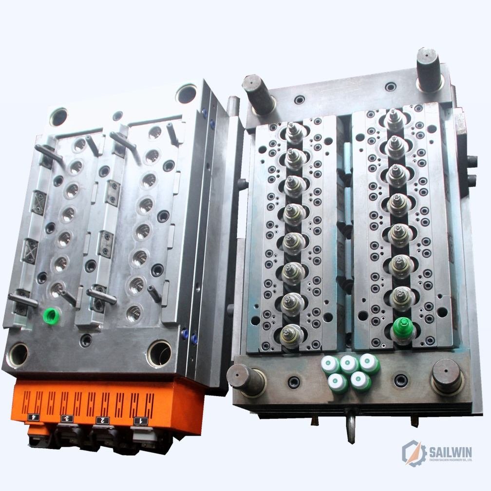 24-cavity sports drink push-pull combination cap injection mold core and cavity plates Sailwin