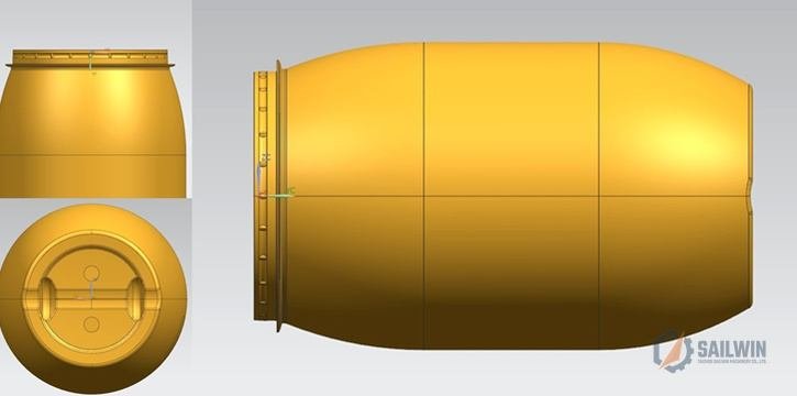 3D CAD digital surface model for 200L industrial plastic drum Sailwin