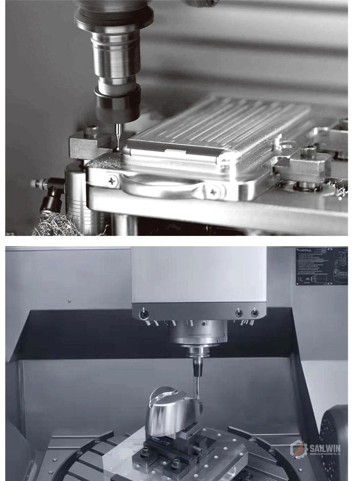 5-axis CNC machining center milling complex 3D injection mold core with precision micro-tooling