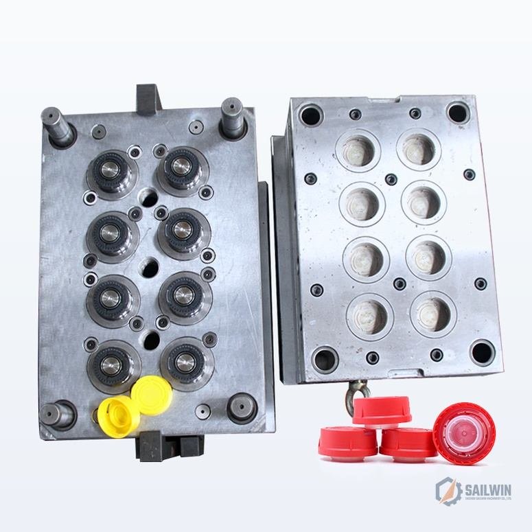 8-cavity motor oil telescopic pull-out cap injection mold core and cavity halves Sailwin