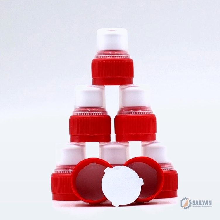 Assembled sports bottle caps with hinged transparent dust hood Sailwin