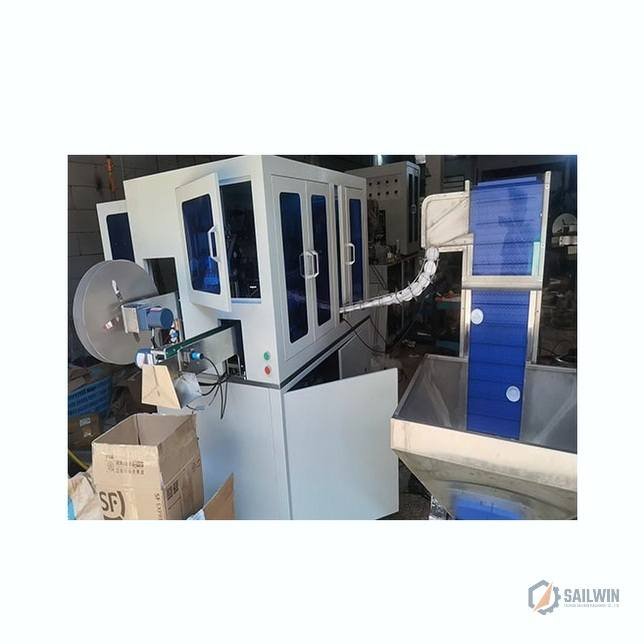 Automatic 5-gallon smart cap labeling machine with inclined elevator Sailwin