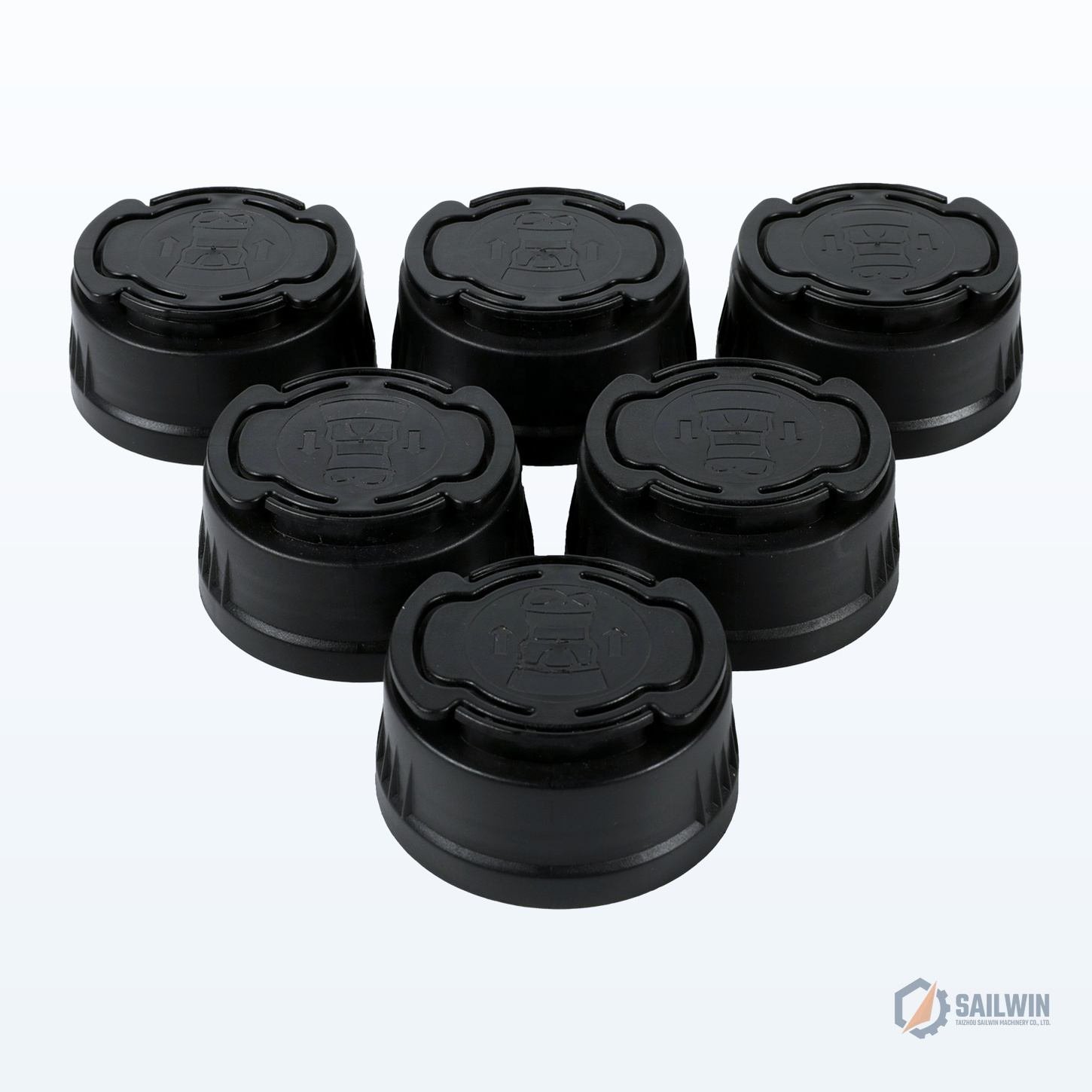 Black motor oil anti-theft telescopic pull-out spout caps array with double-ear pull rings Sailwin