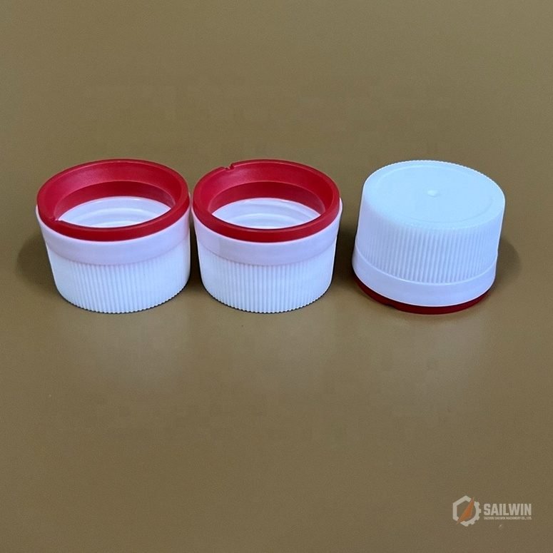 Dual-color medical bottle caps with red tamper-evident anti-theft tear ring Sailwin