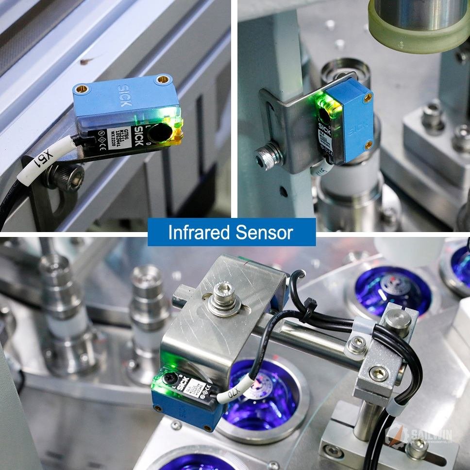 Infrared sensor detection and rotary station on wine cap assembly machine Sailwin