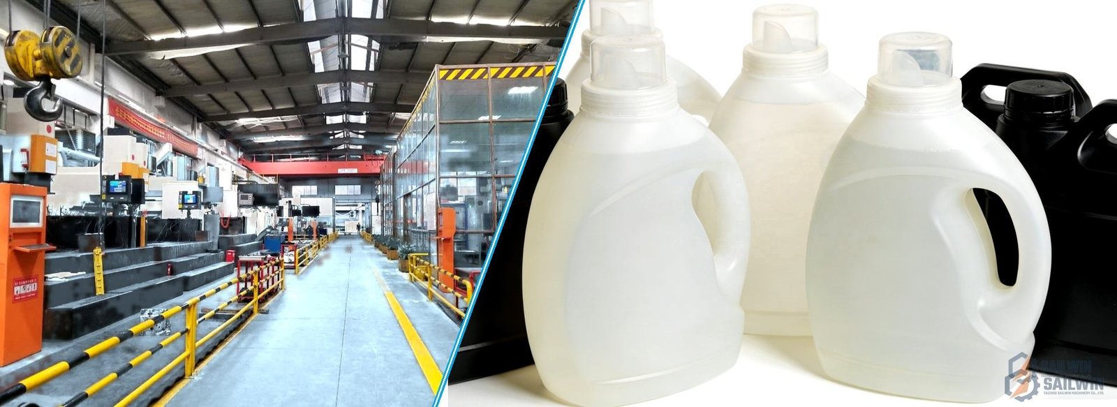 Precision motor oil and detergent bottle extrusion blow mold banner Sailwin