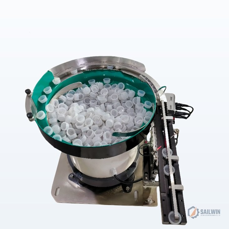 Precision vibratory cap sorting bowl with fiber optic sensor and stainless steel base Sailwin