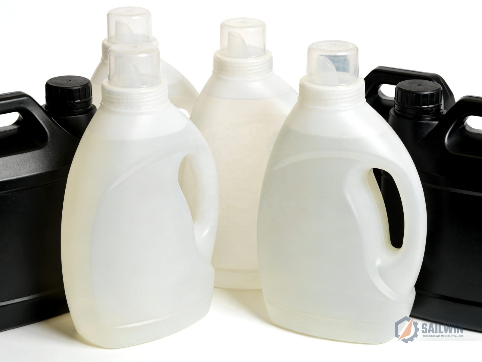 Translucent HDPE liquid detergent jugs and motor oil bottles with view stripe Sailwin