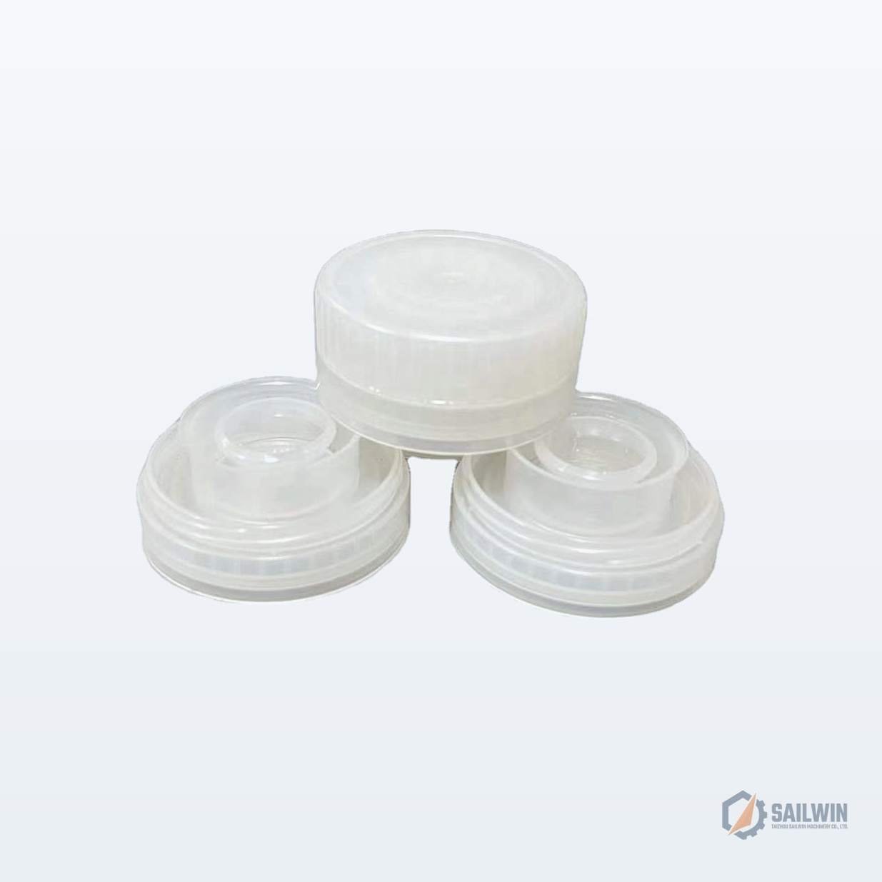 Translucent PE cooking oil spout caps with integrated dust cover and tamper-evident band Sailwin