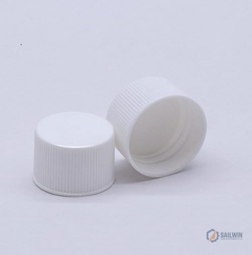 White medical screw caps for syrup and liquid medicine bottles on clean background Sailwin